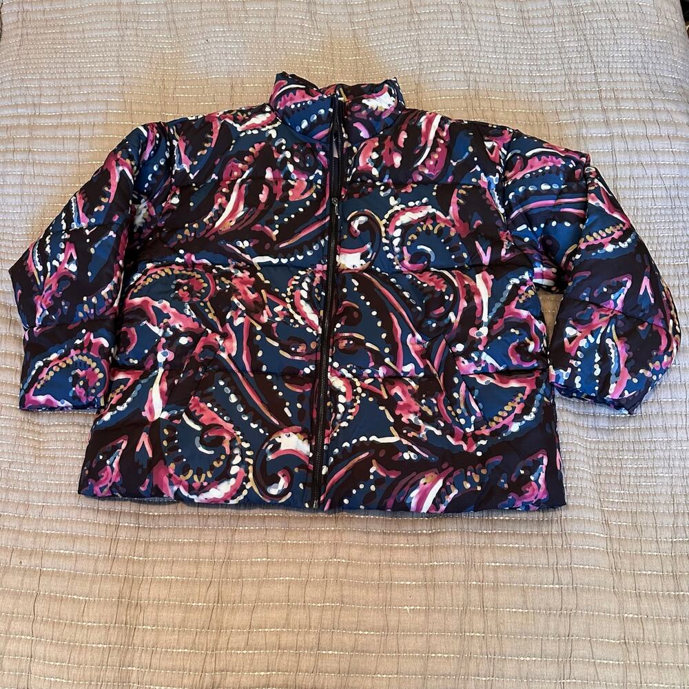 CJ Banks Womens 1X Puffer Printed Jacket Coat
